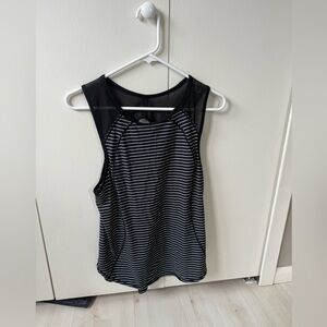 Lululemon Athletica Black and White Striped Tank Top